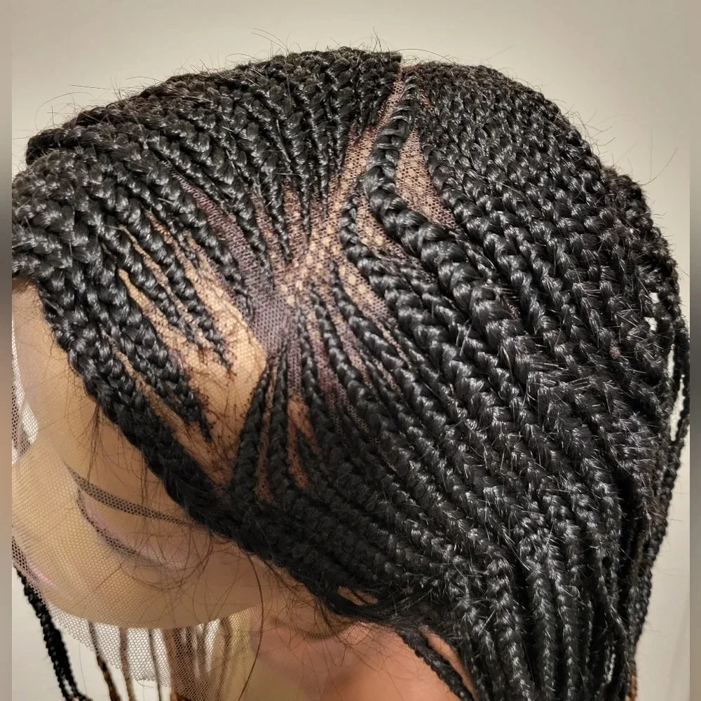 French Braid Fashion Lace Front Wig - Ombre